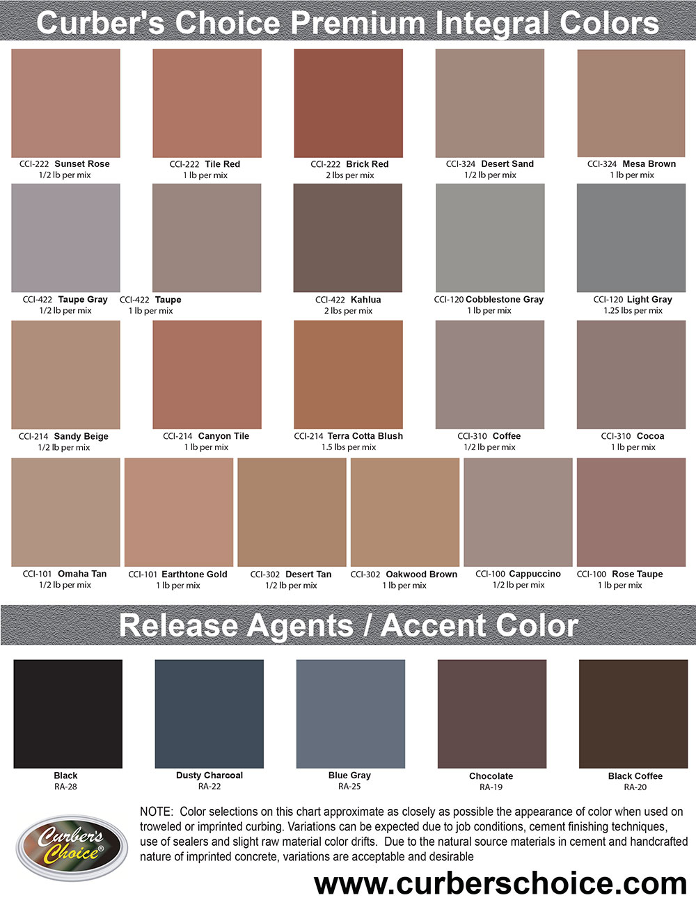 Curbing Color Options